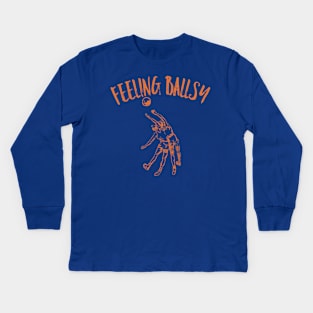 Feeling Basketball Ballsy, Retro Sports Kids Long Sleeve T-Shirt